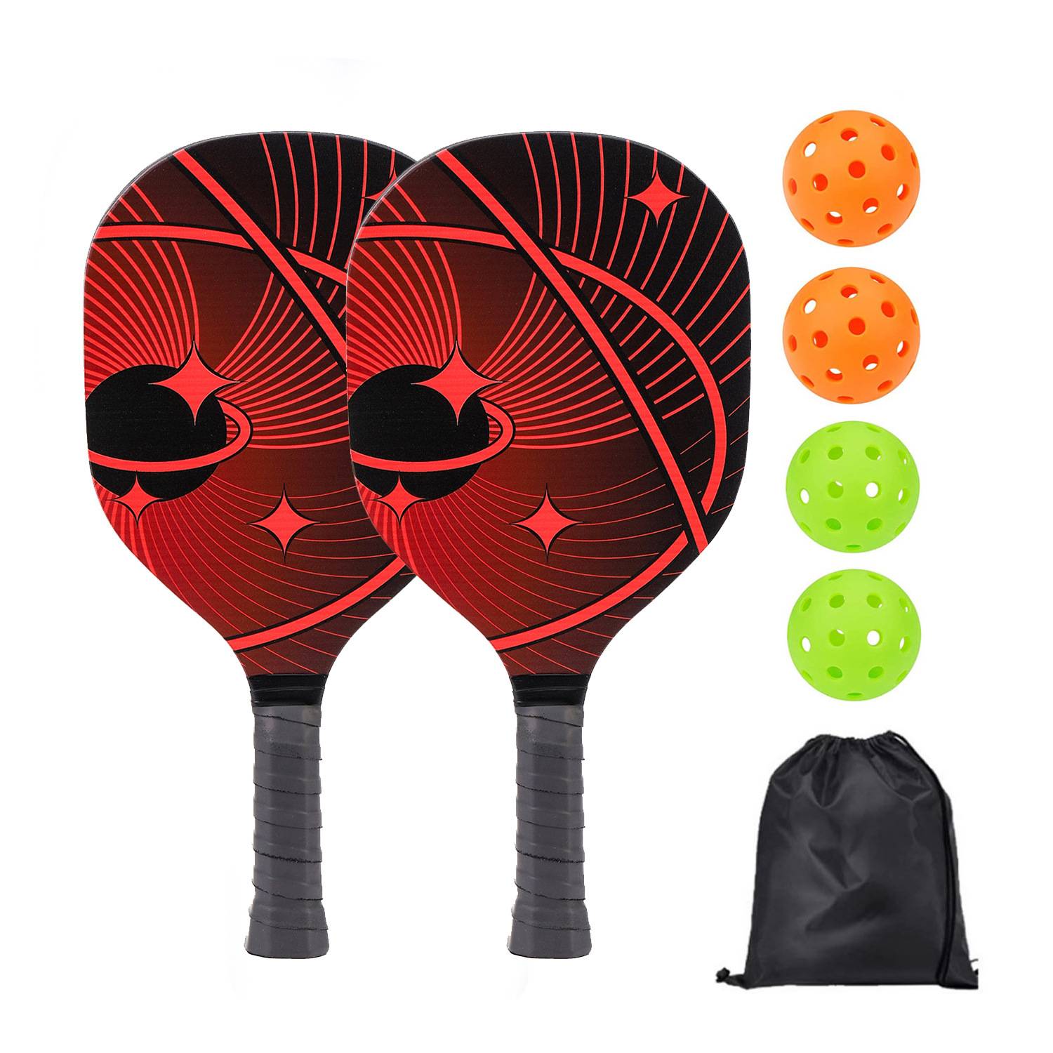 [Woodpien Power racket] 2 shots+4 balls+1 pockets [Model 808]